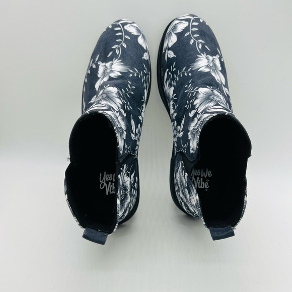 YES WE VIBE UNISEX FLORAL PATTERN PULL ON BOOTIES SIZE 8 MEN SIZE 9.5 WOMEN - Picture 6 of 12